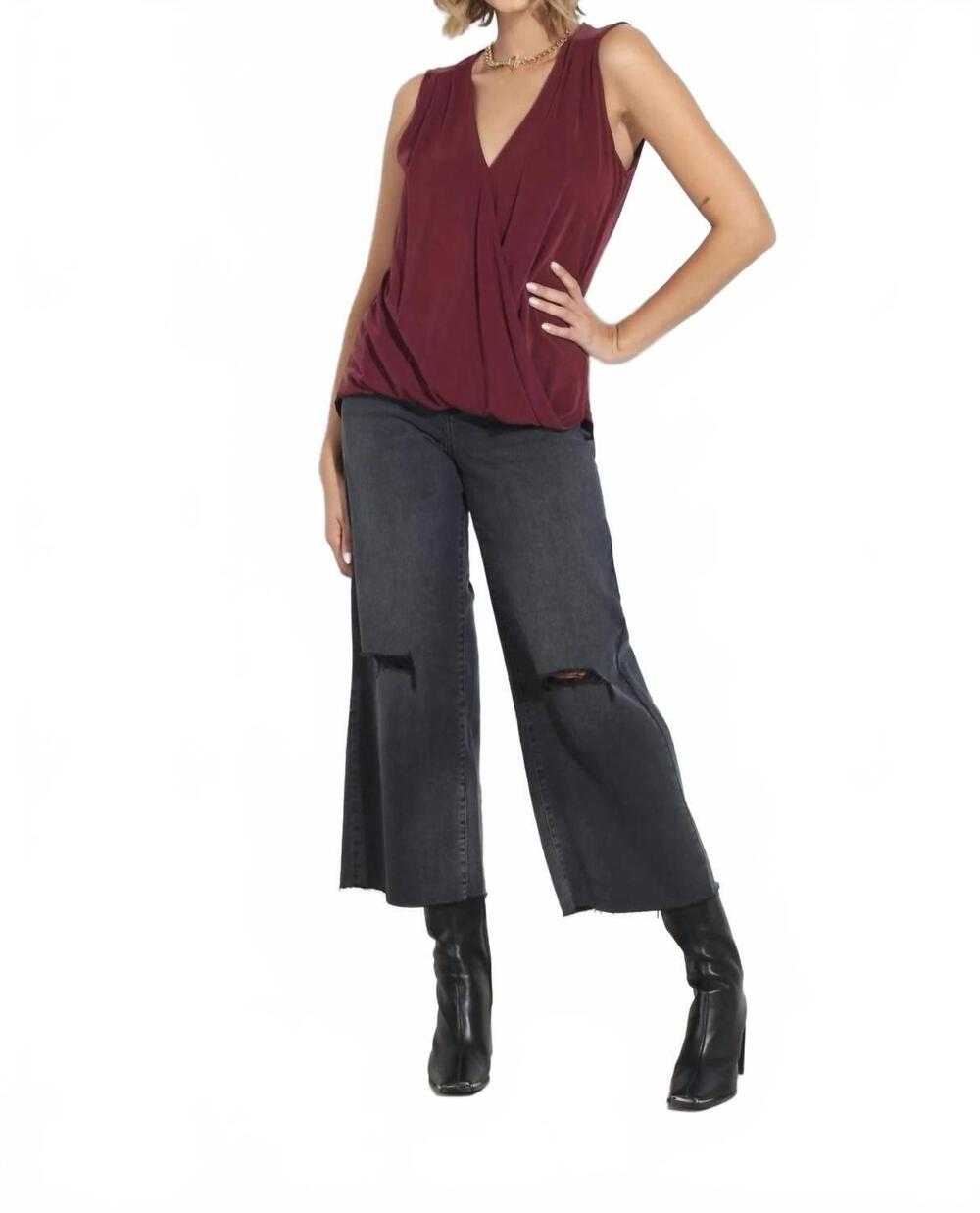 NEW HIDDEN nori cropped wide leg jean in light wash